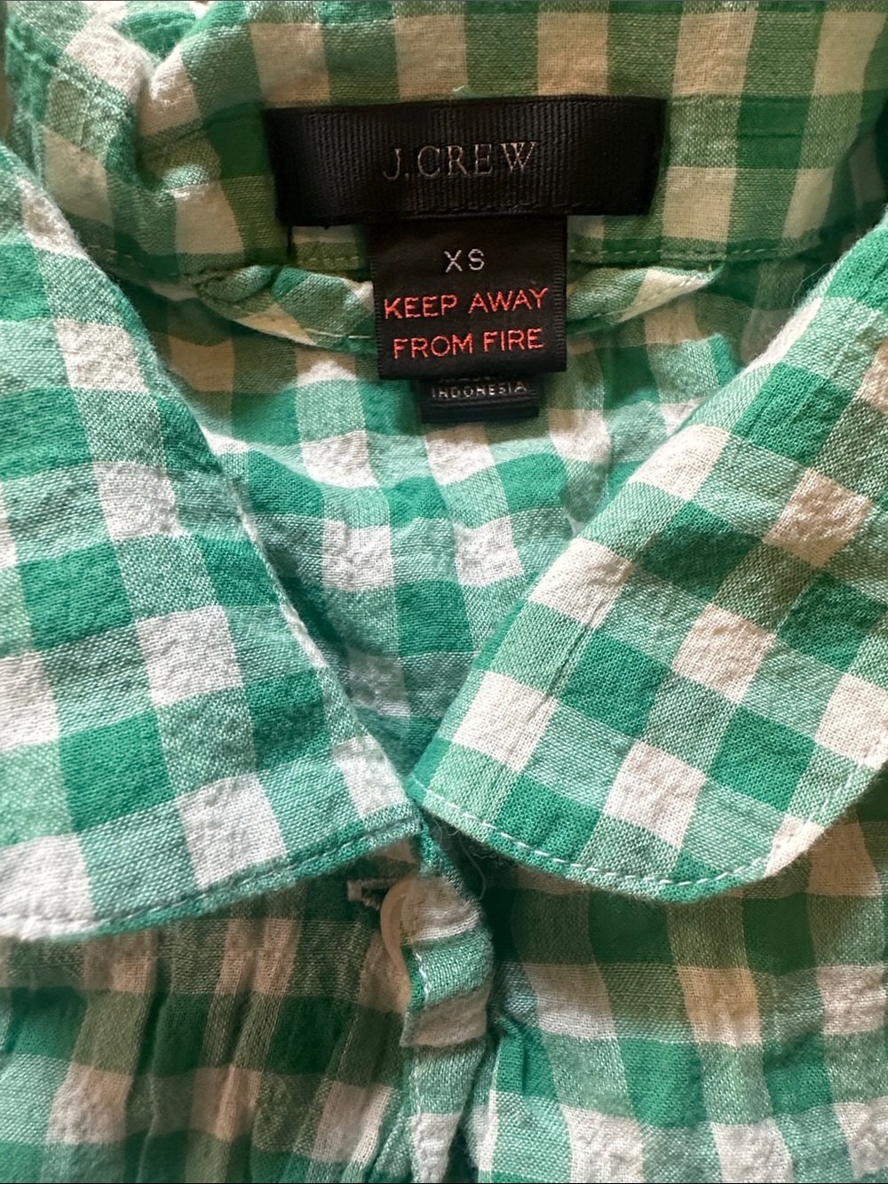 J. Crew Green Gingham Short-Sleeve Pajama Set - Picture 2 of 2